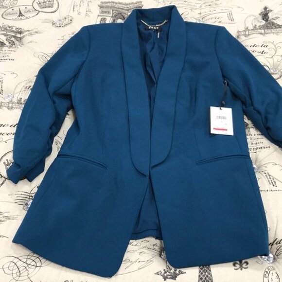 Dkny Ruched-Sleeve Open-Front Blazer - Picture 2 of 5